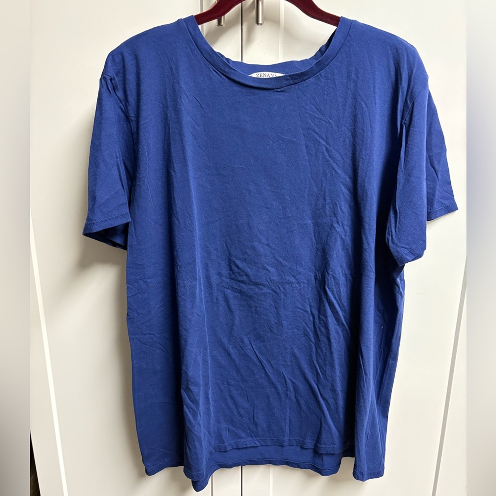 Zenana Short Sleeve Tee Shirt Navy Sz XL